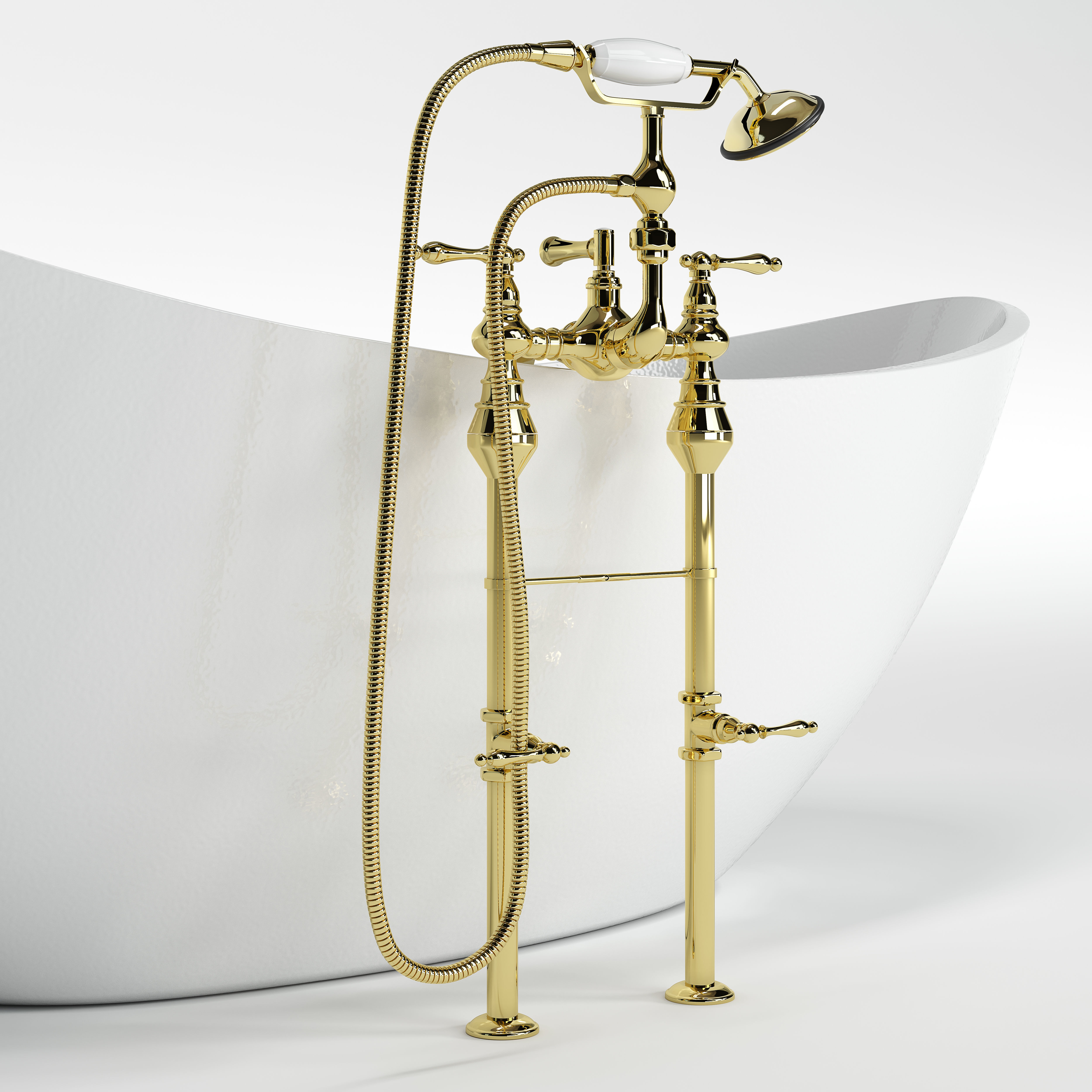 Bathtube with Shower 02 3D model_5