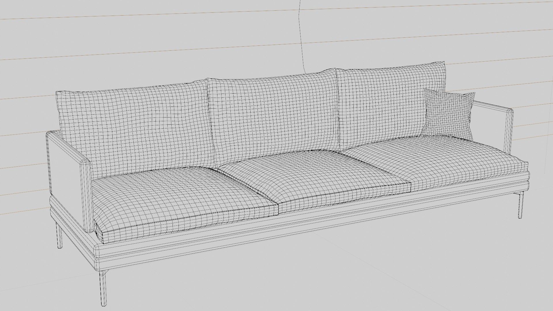 Handmade sofa 3D model_2