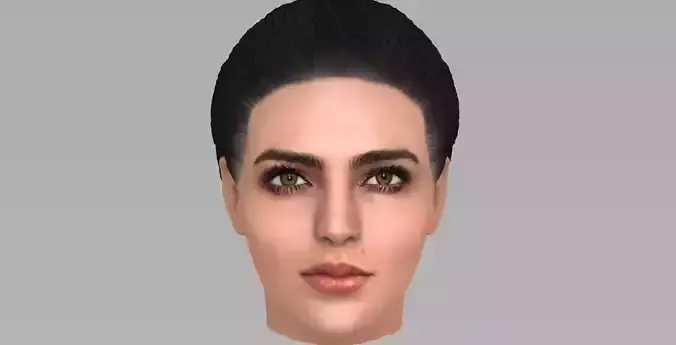 Beautiful brunette woman head TYPE 3