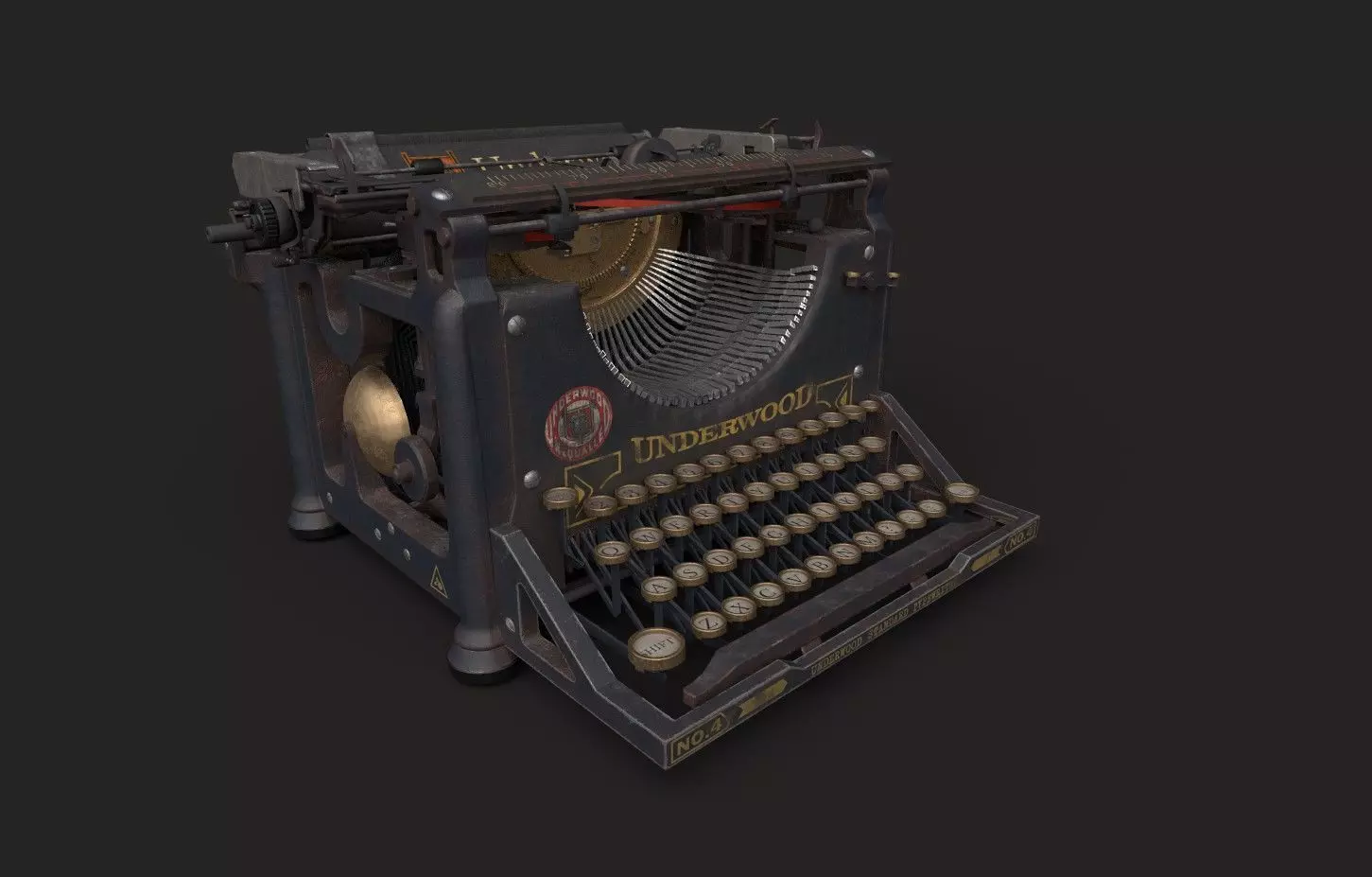 Antique Typewriter 3D Modeling and Texturing 3D model_0