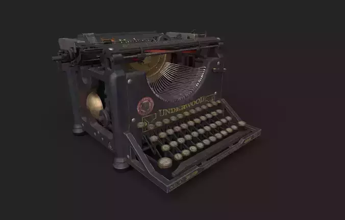 Antique Typewriter 3D Modeling and Texturing
