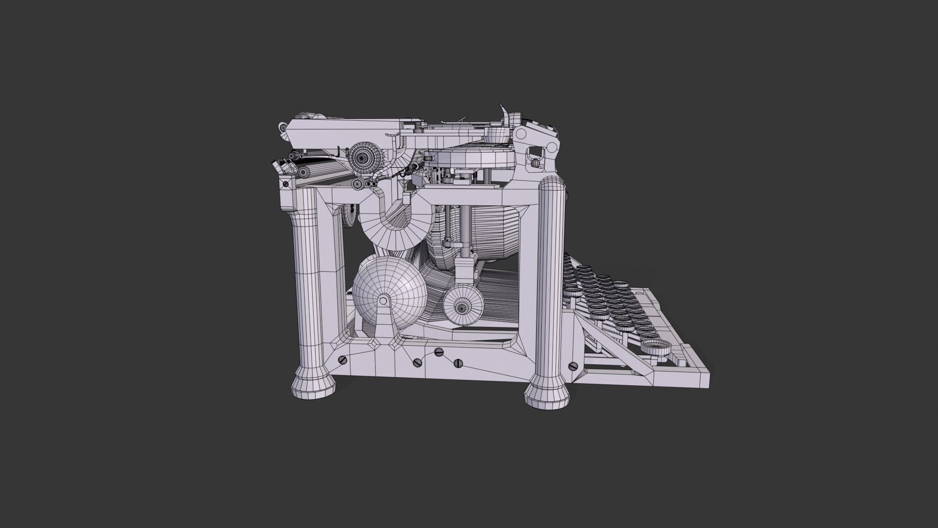 Antique Typewriter 3D Modeling and Texturing 3D model_21