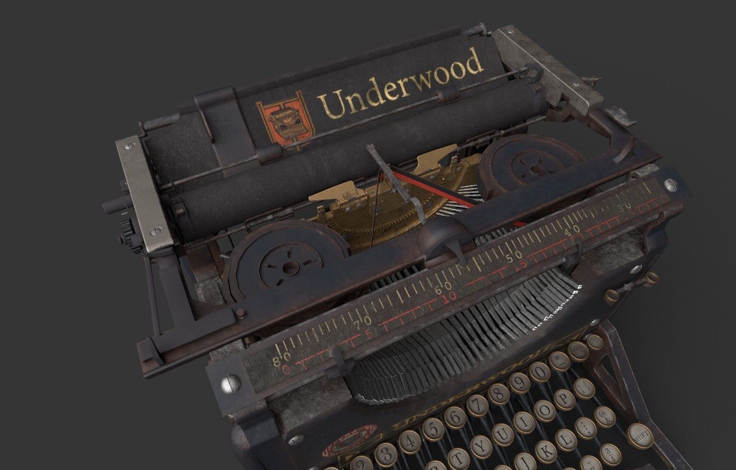 Antique Typewriter 3D Modeling and Texturing 3D model_5