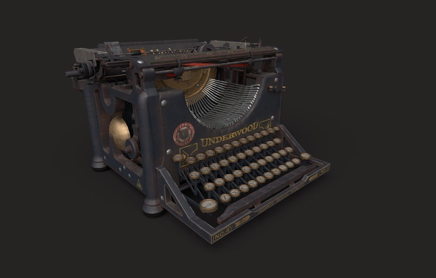 Antique Typewriter 3D Modeling and Texturing 3D model_3
