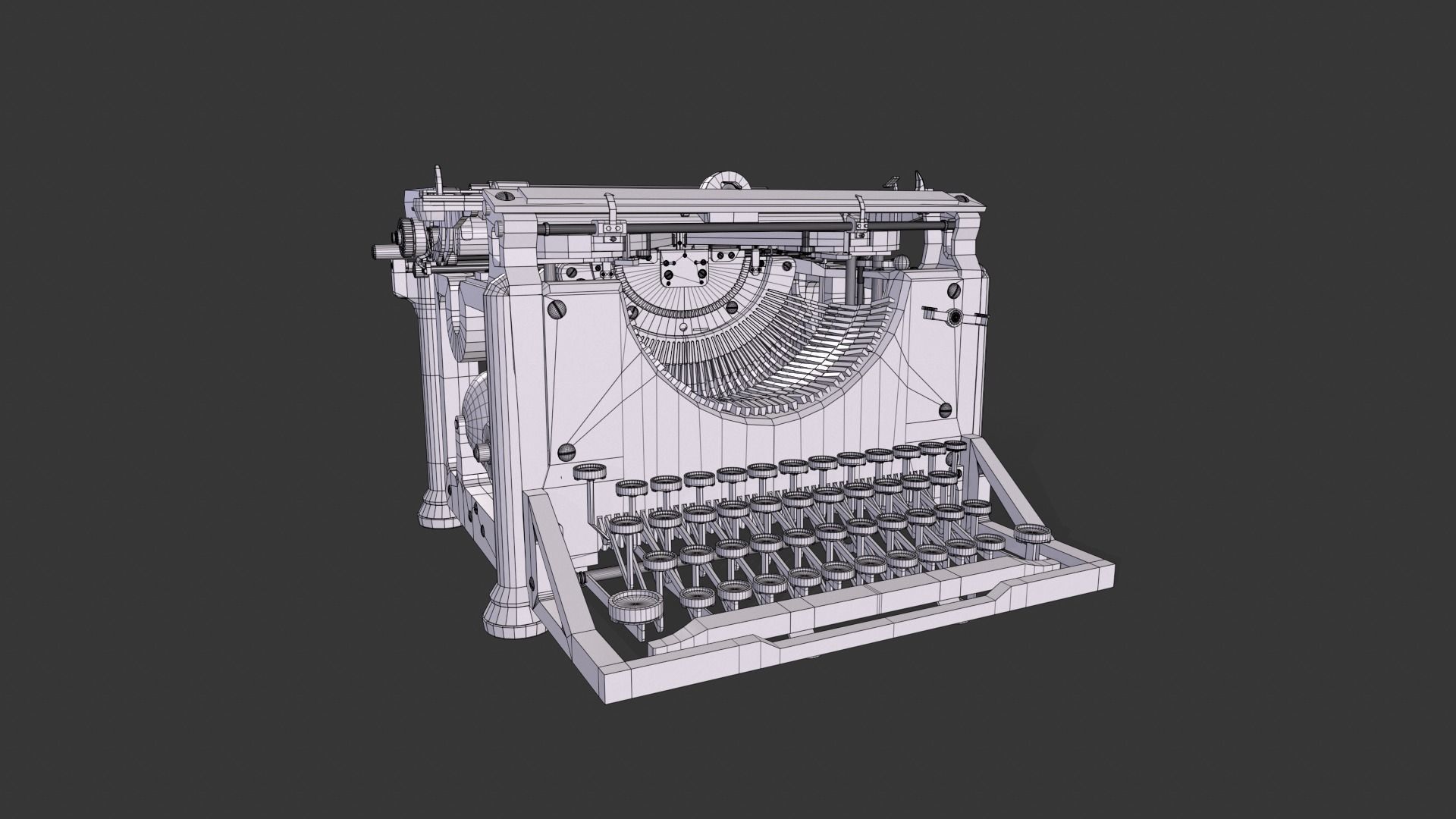 Antique Typewriter 3D Modeling and Texturing 3D model_18