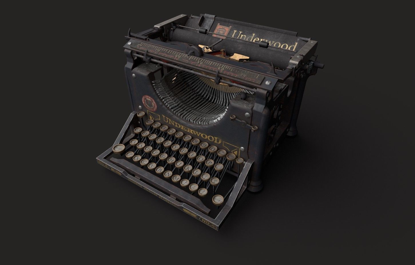 Antique Typewriter 3D Modeling and Texturing 3D model_17