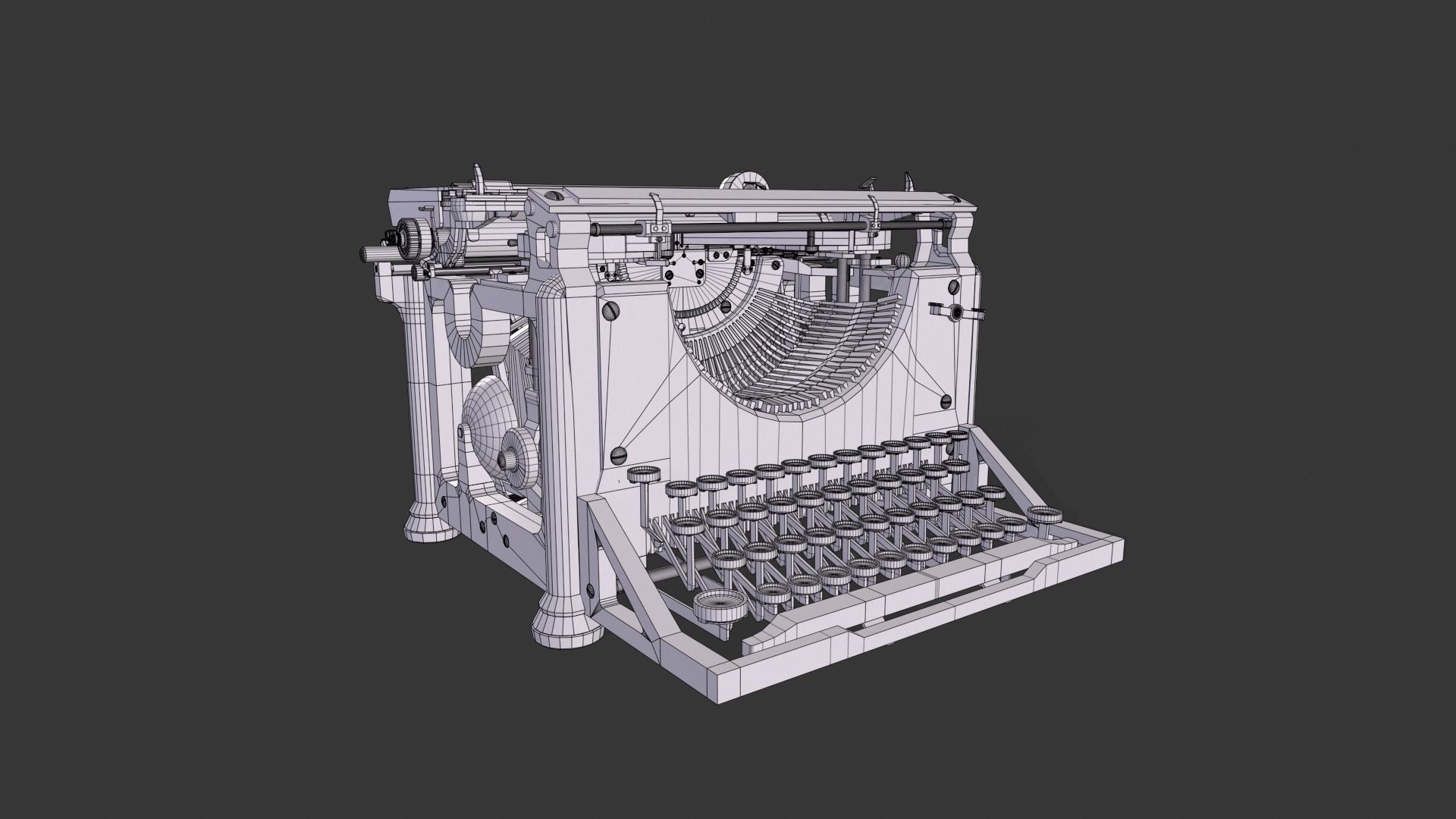 Antique Typewriter 3D Modeling and Texturing 3D model_22