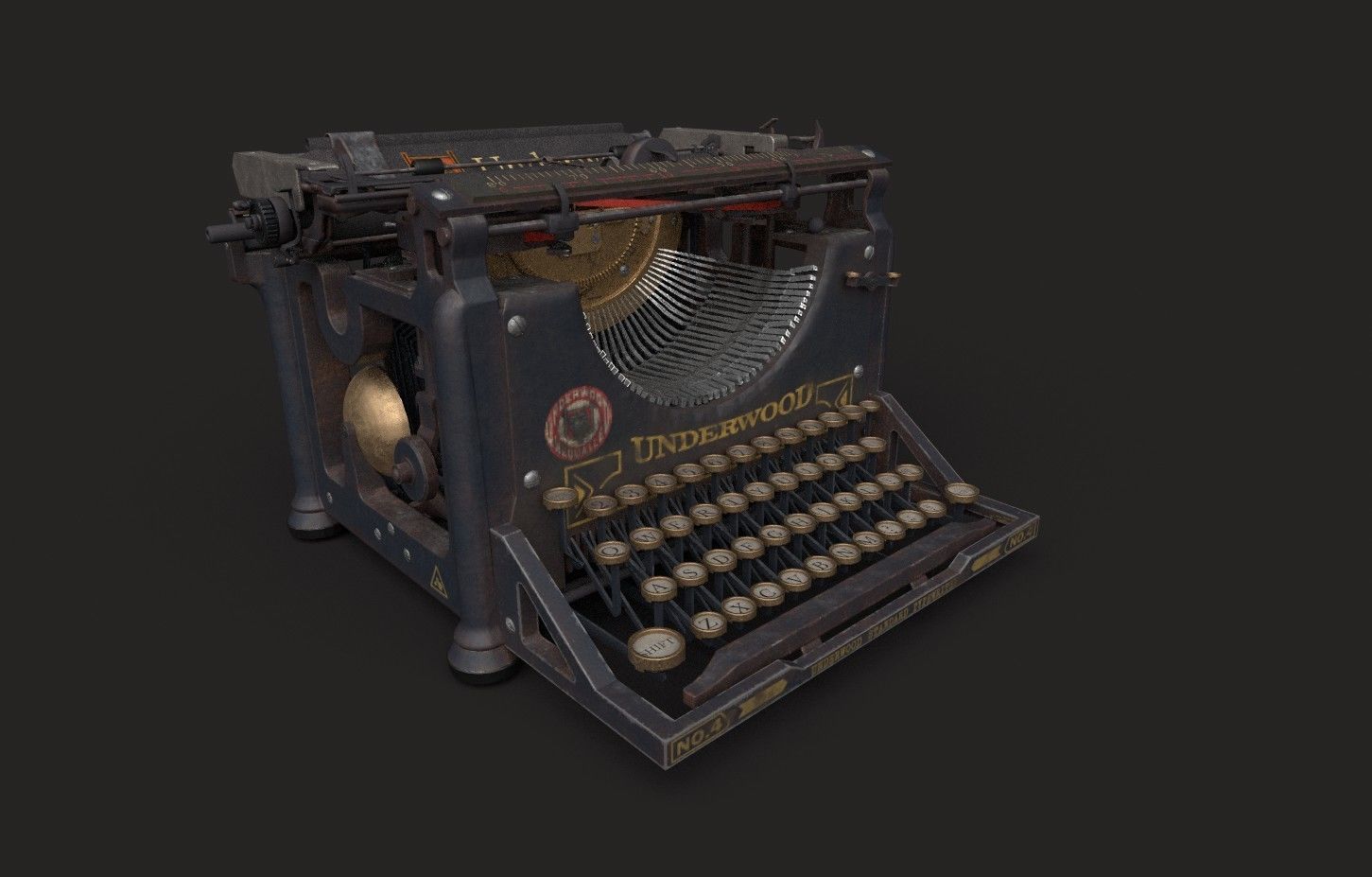 Antique Typewriter 3D Modeling and Texturing 3D model_12
