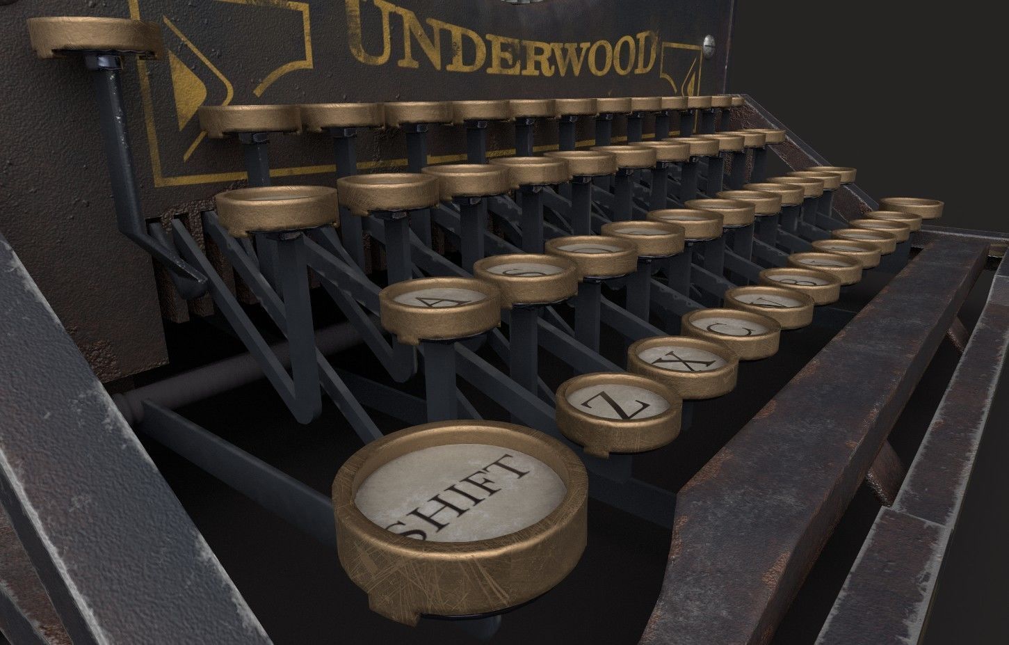 Antique Typewriter 3D Modeling and Texturing 3D model_14