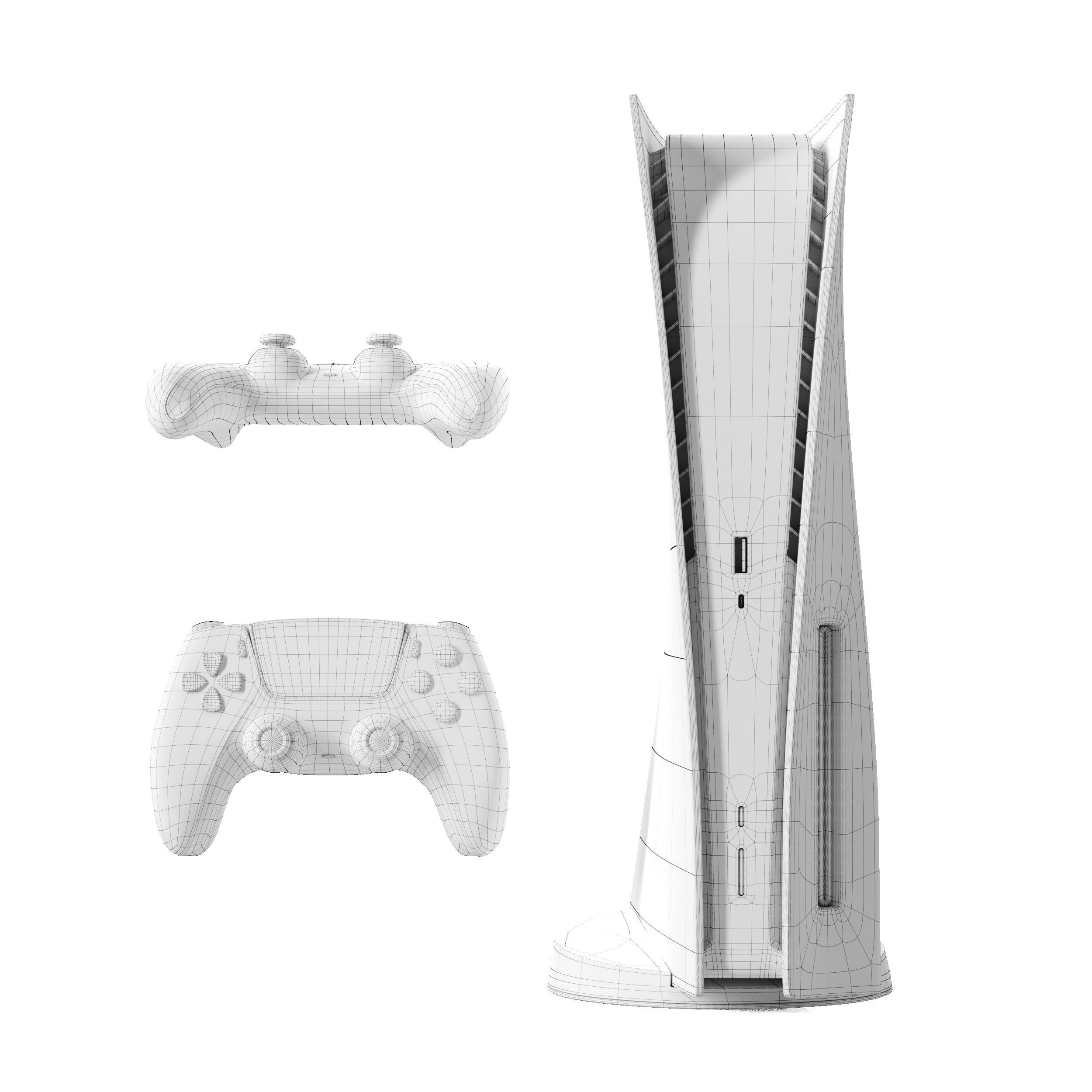 Sony Playstation 5 Low-poly 3D model_1