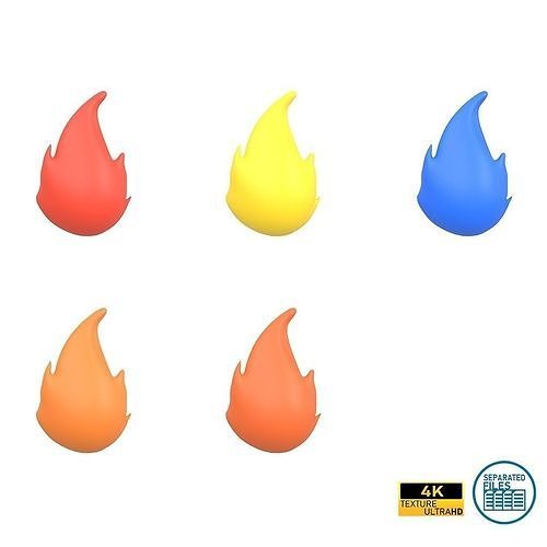 Fire v1 Pack 01 Low-poly 3D model