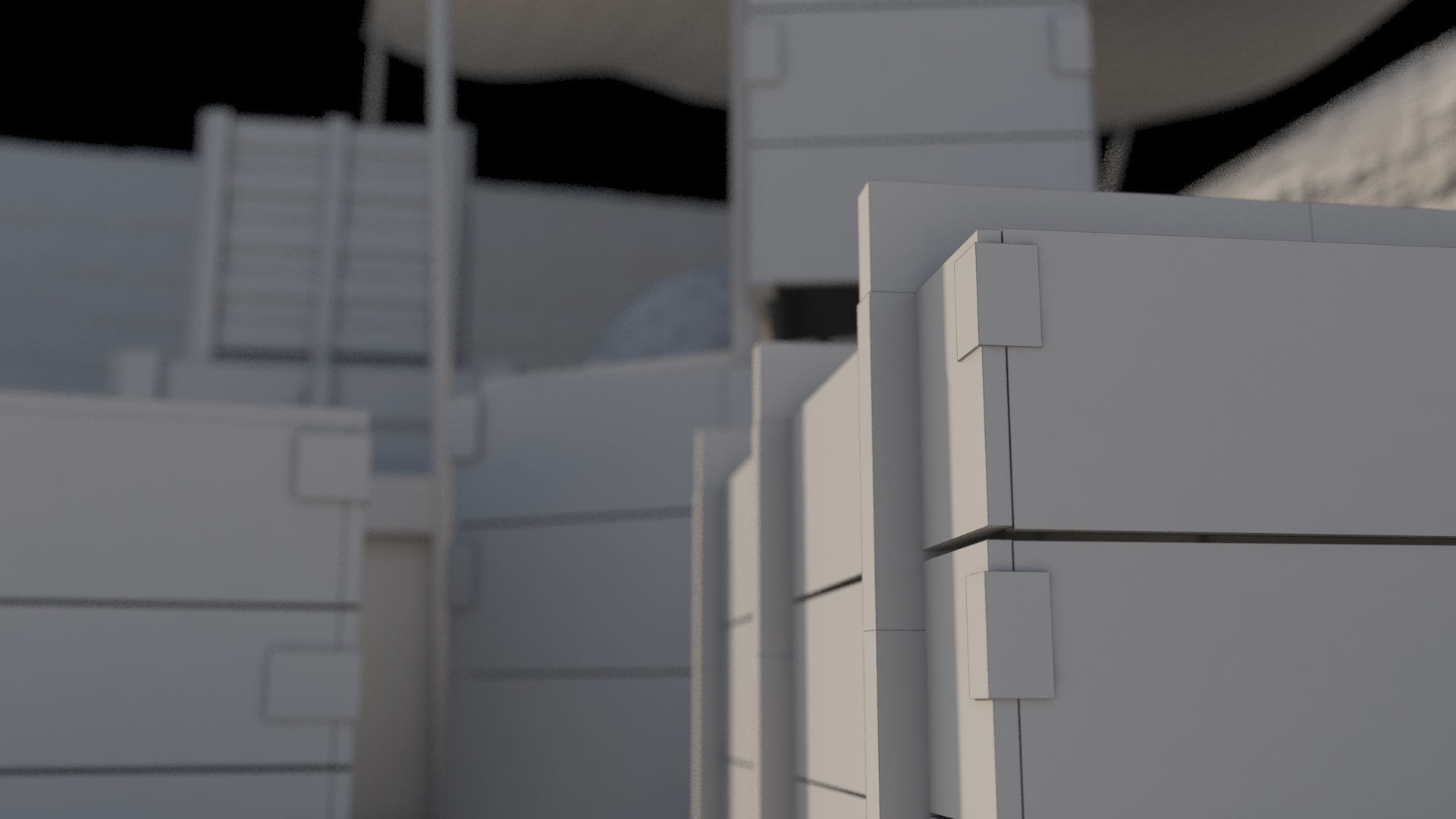 Realistic Wooden Box and Barrels 3D model_16