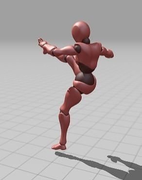 kick animated rig Kung Fu kick rig 3D model