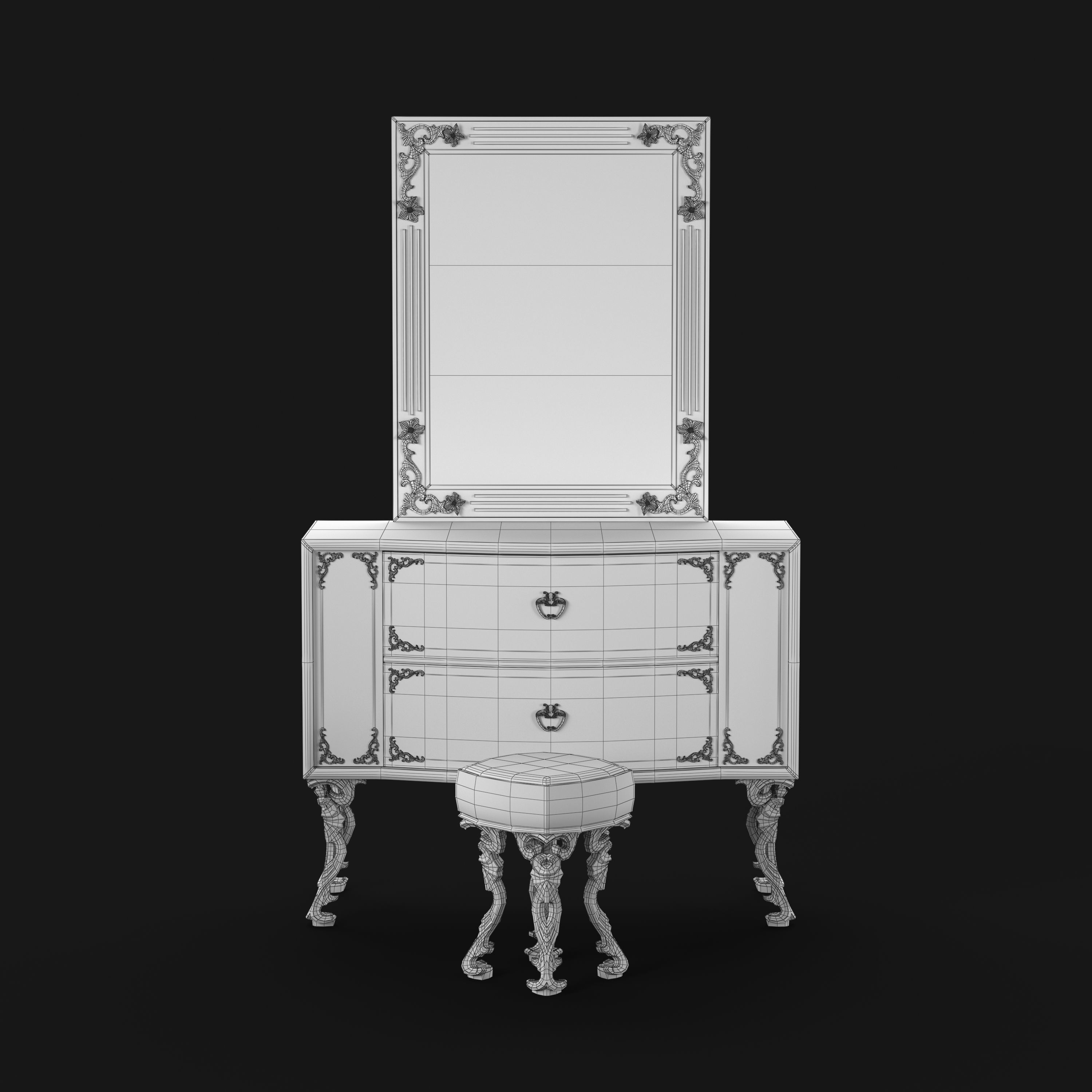 Makeup table Free 3D model_1