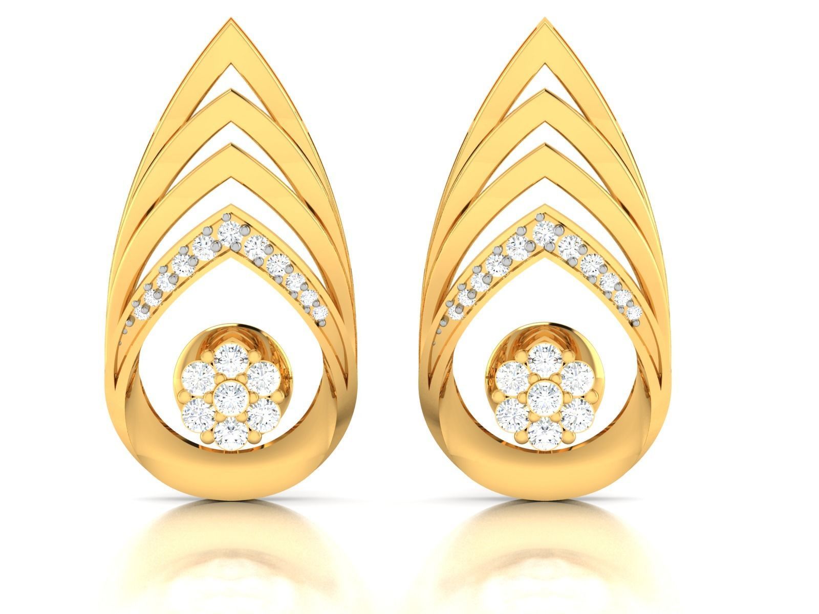 Women pendant-earrings set 3dm render detail 3D print model_11