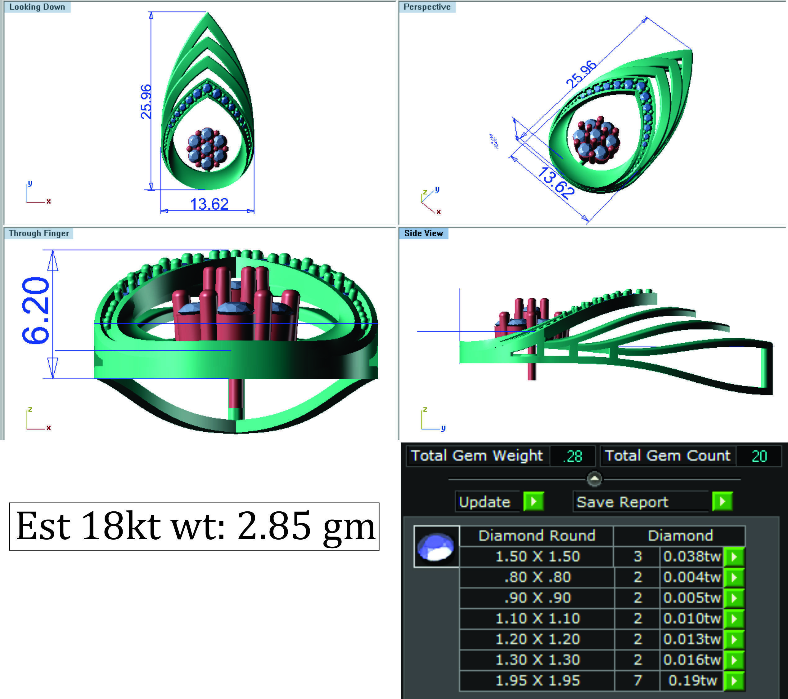 Women pendant-earrings set 3dm render detail 3D print model_7