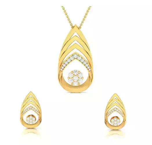 Women pendant-earrings set 3dm render detail 3D print model