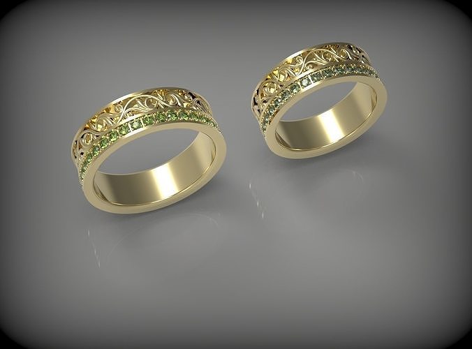 WEDDING RING SET N - 232 3D print model
