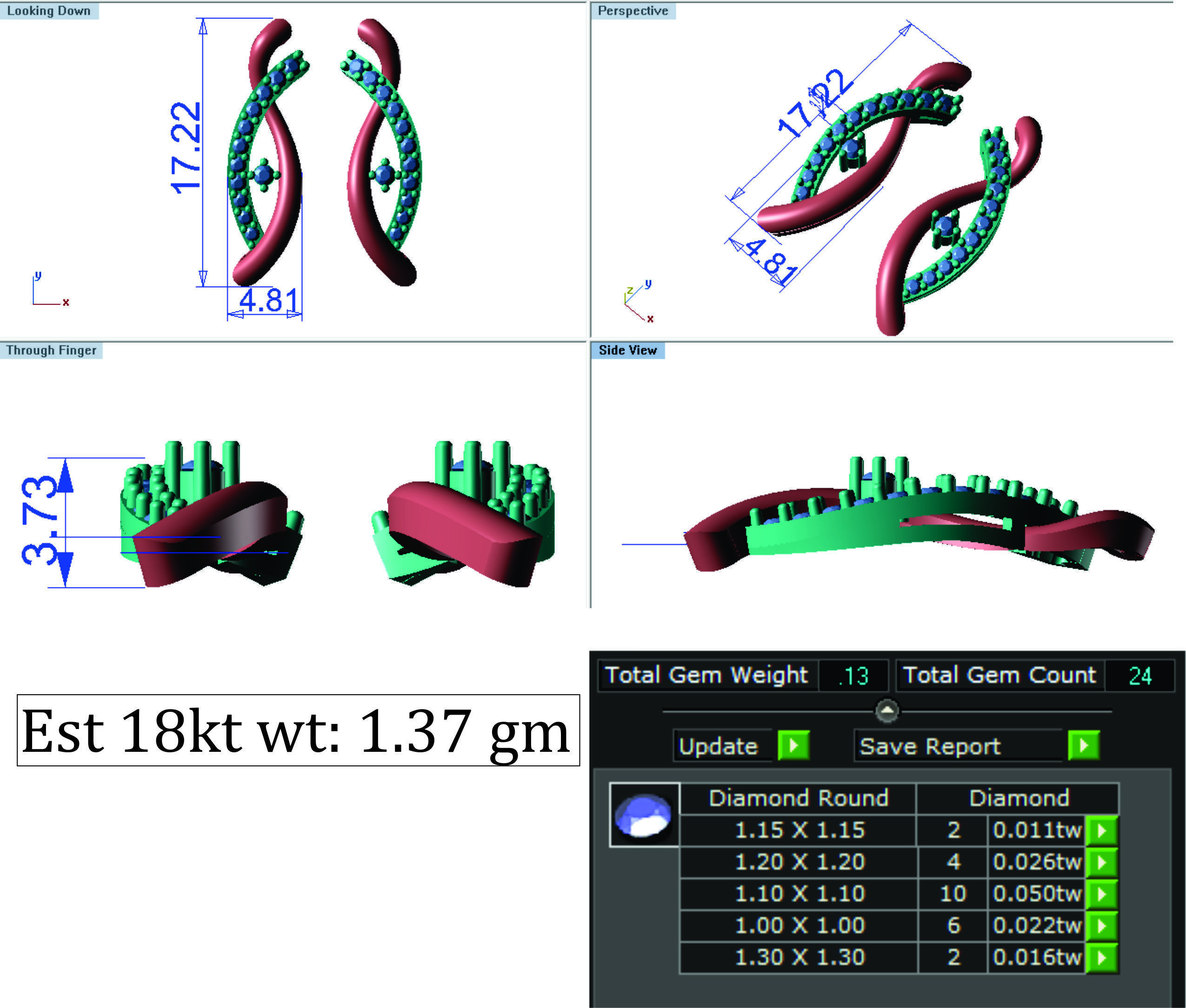 Women pendant-earrings set 3dm render detail 3D print model_14