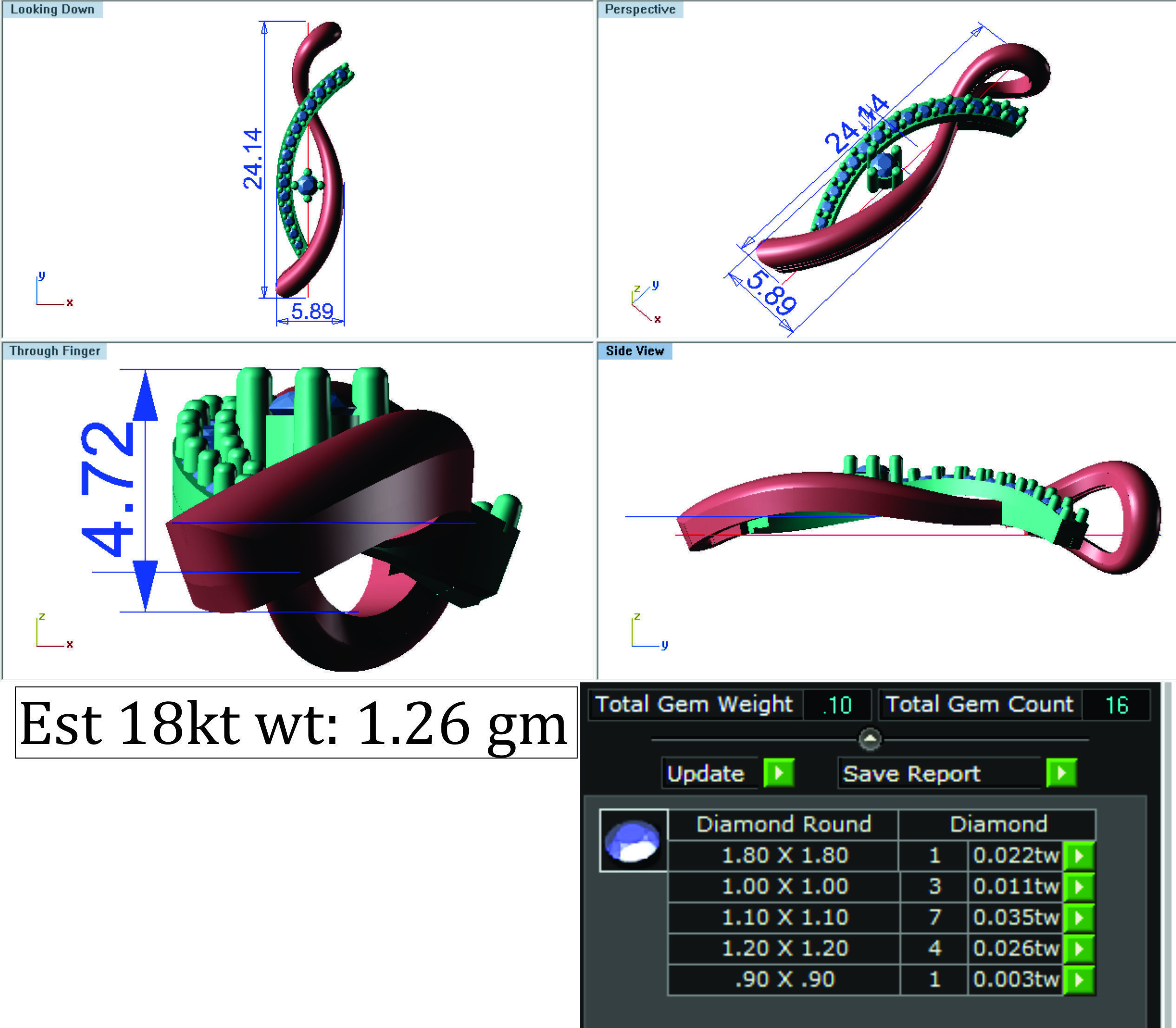 Women pendant-earrings set 3dm render detail 3D print model_7