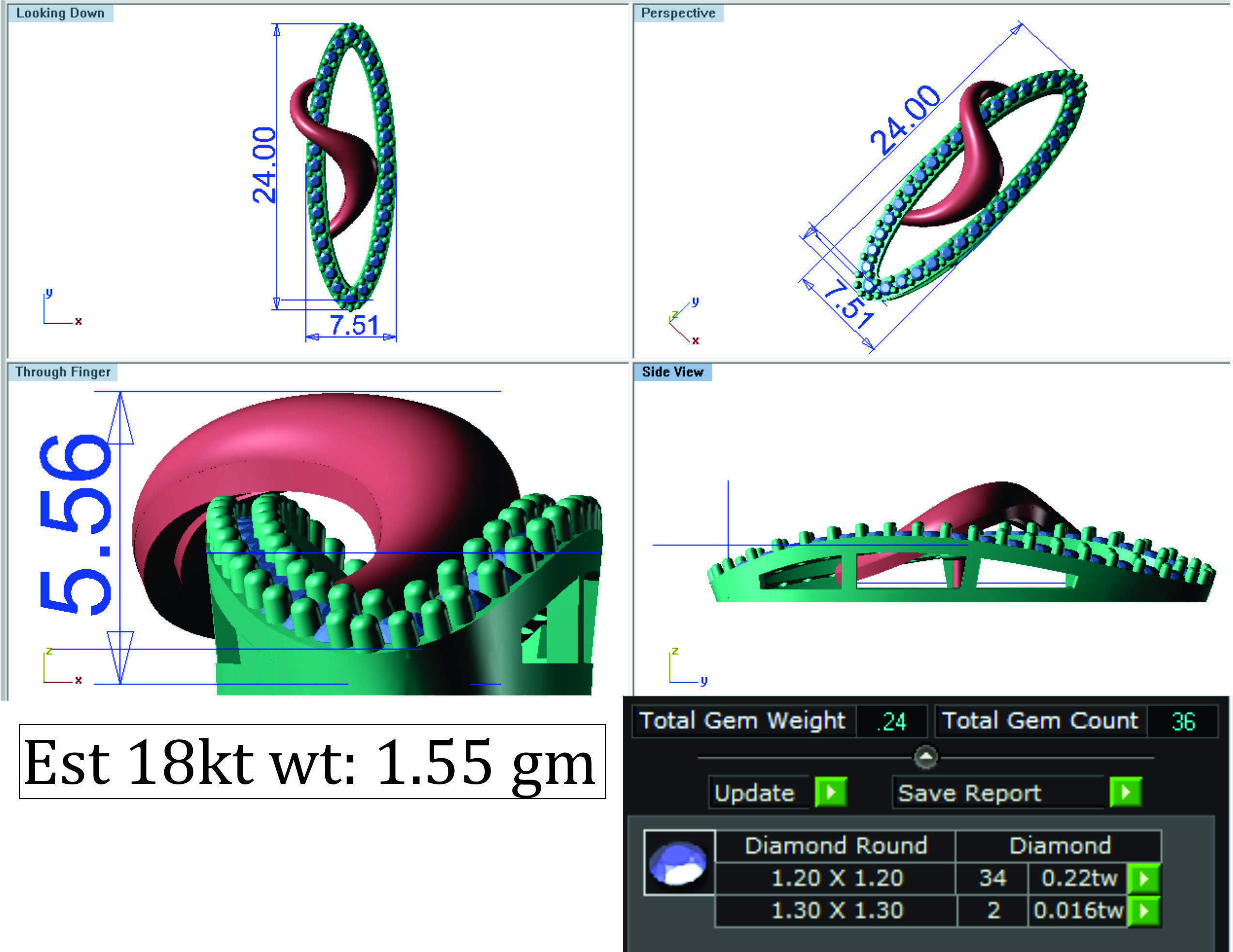 Women pendant-earrings set 3dm render detail 3D print model_7