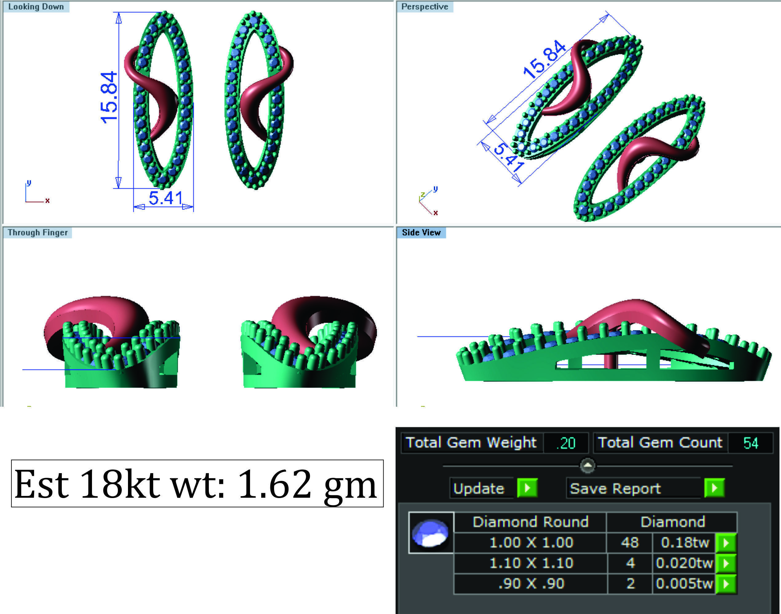 Women pendant-earrings set 3dm render detail 3D print model_14