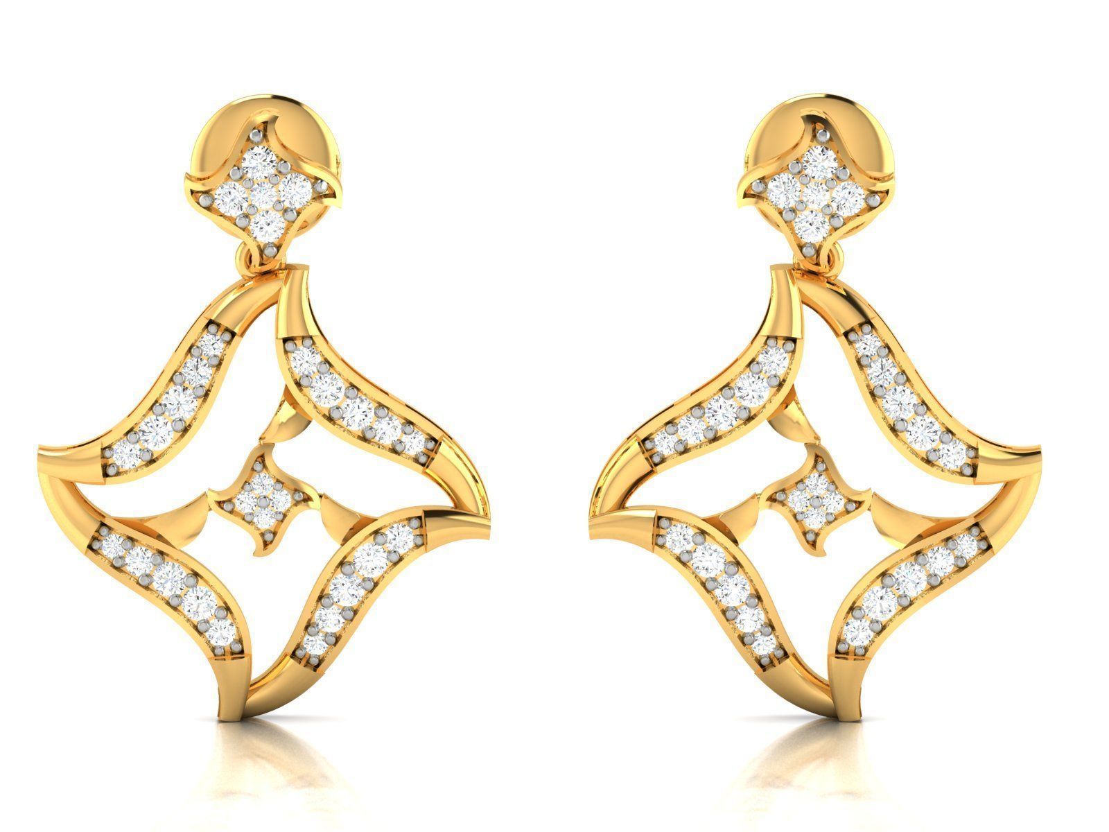 Women pendant-earrings set 3dm render detail 3D print model_10