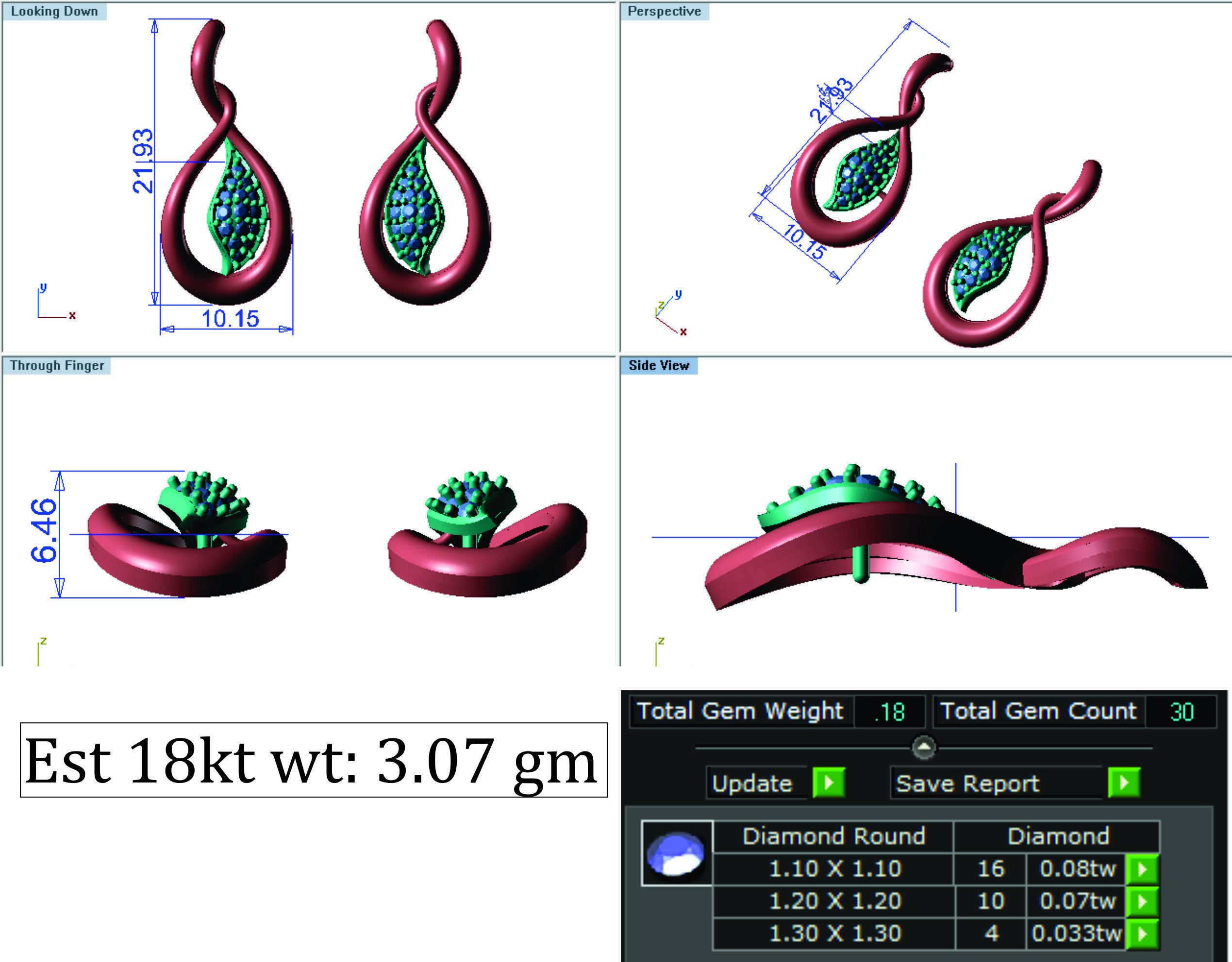 Women pendant-earrings set 3dm render detail 3D print model_14