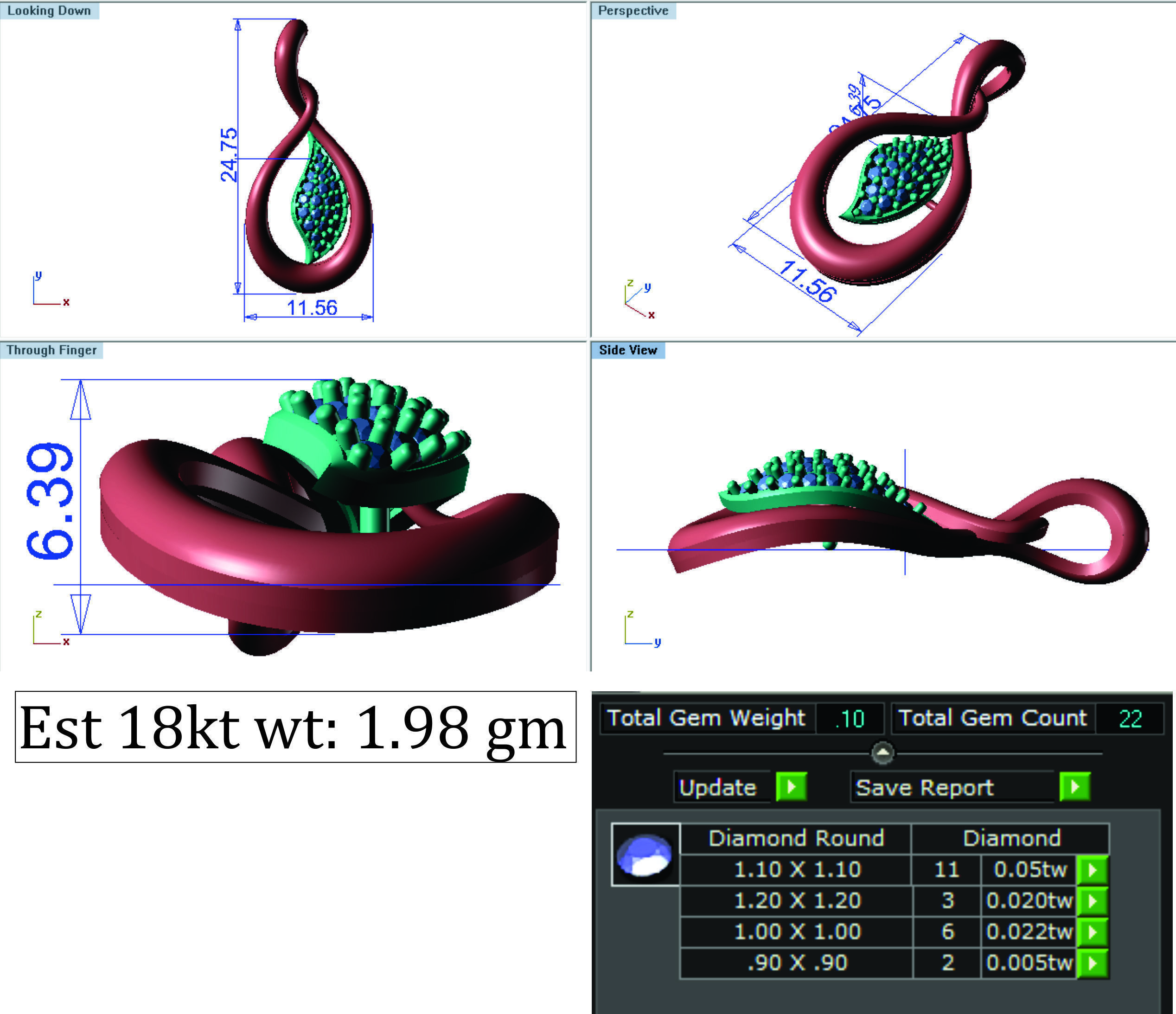 Women pendant-earrings set 3dm render detail 3D print model_7