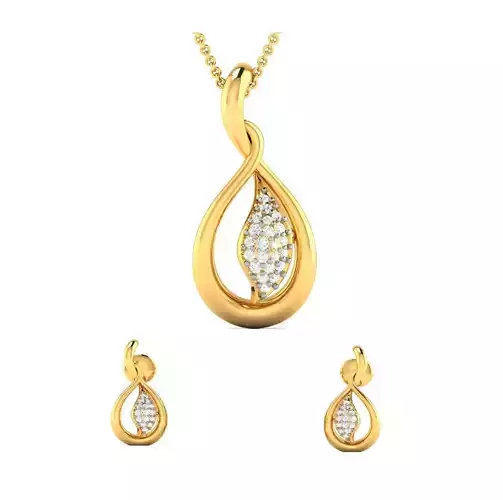 Women pendant-earrings set 3dm render detail 3D print model