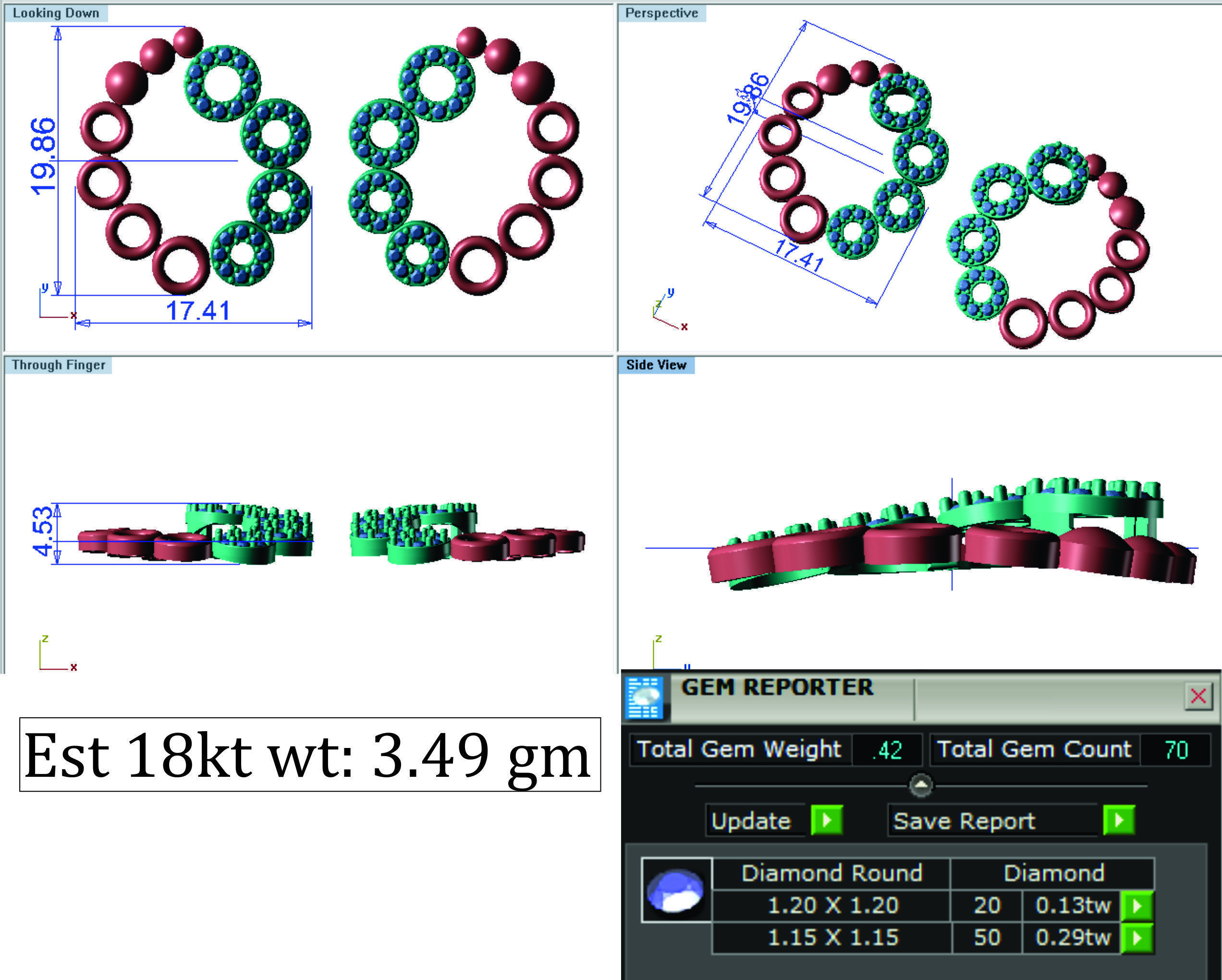 Women pendant-earrings set 3dm render detail 3D print model_14