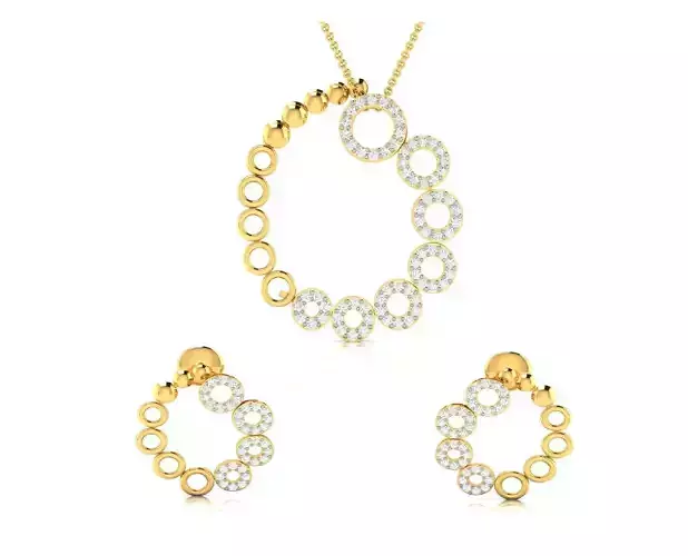 Women pendant-earrings set 3dm render detail 3D print model