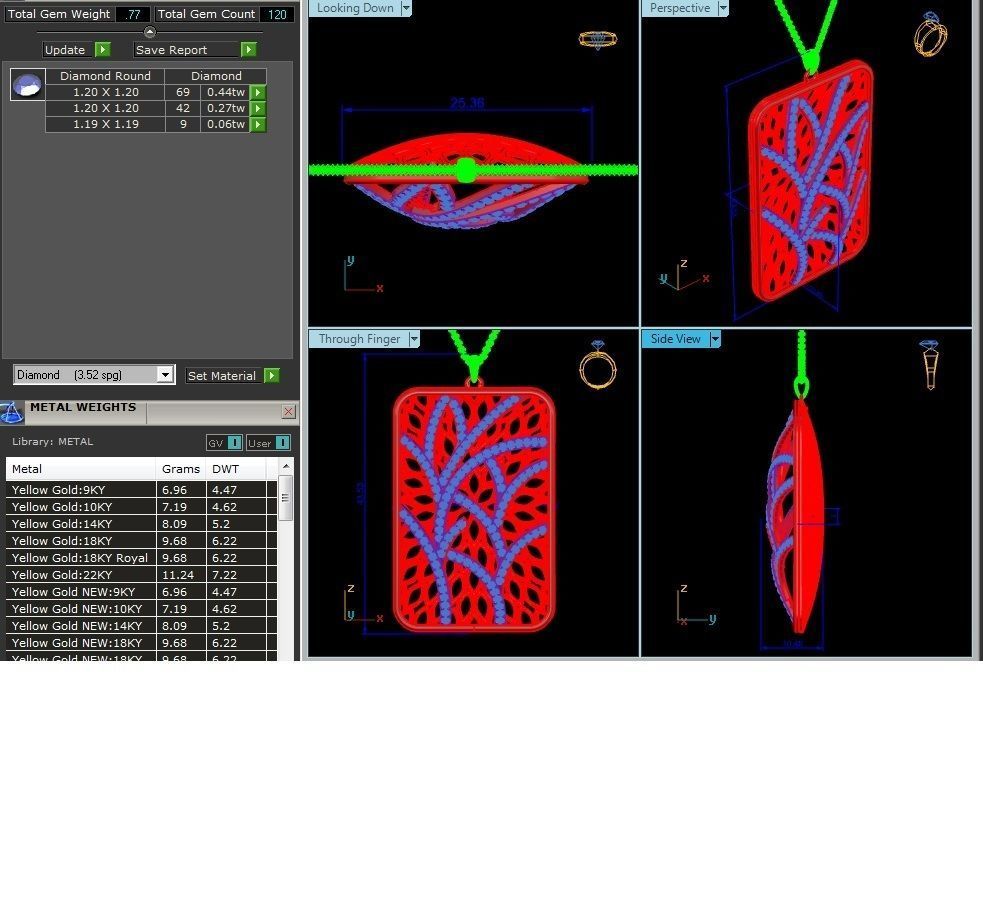 Women pendant-earrings set 3dm render detail 3D print model_10