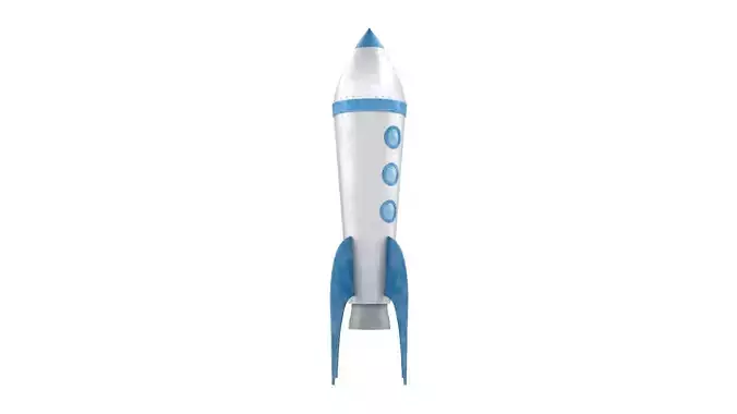 Gray Metal Rocket Low-poly 3D model