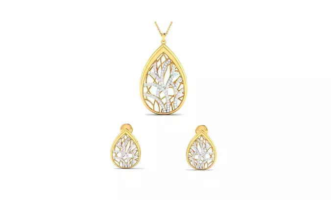 Women pendant-earrings set 3dm render detail 3D print model