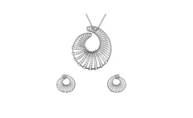 Women pendant-earrings set 3dm render detail 3D print model