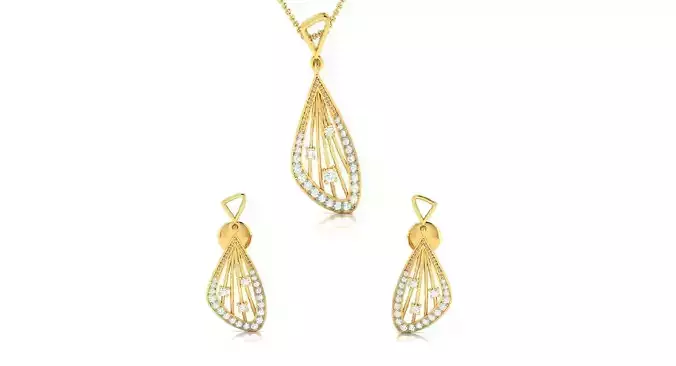 Women pendant-earrings set 3dm render detail 3D print model