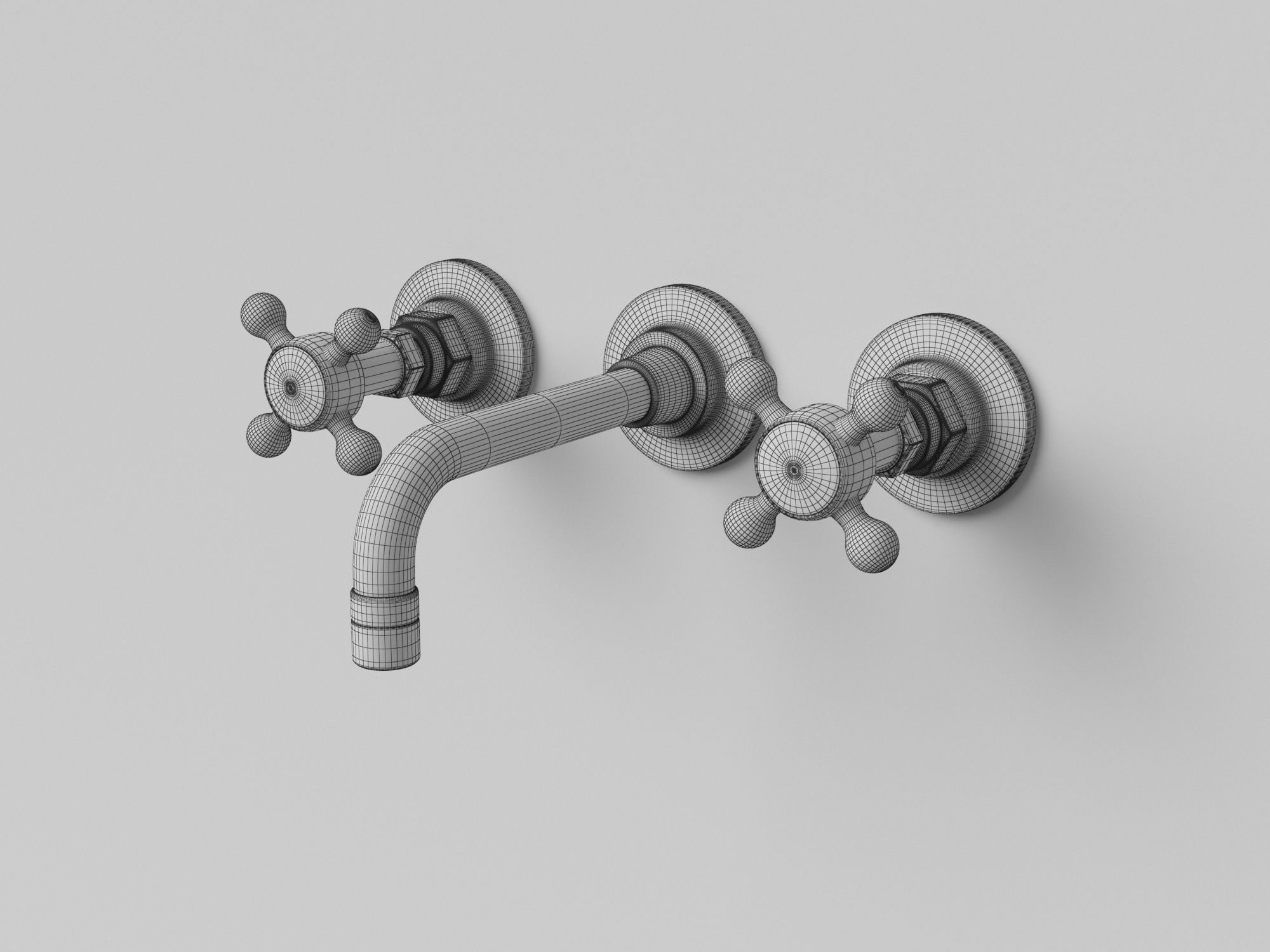 Wall-Mount Faucet - Ultra HD 3D Model Low-poly 3D model_3