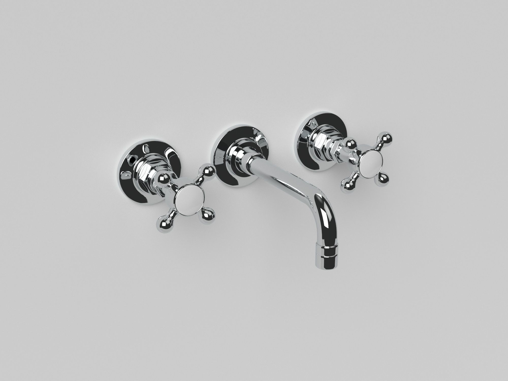 Wall-Mount Faucet - Ultra HD 3D Model Low-poly 3D model_1