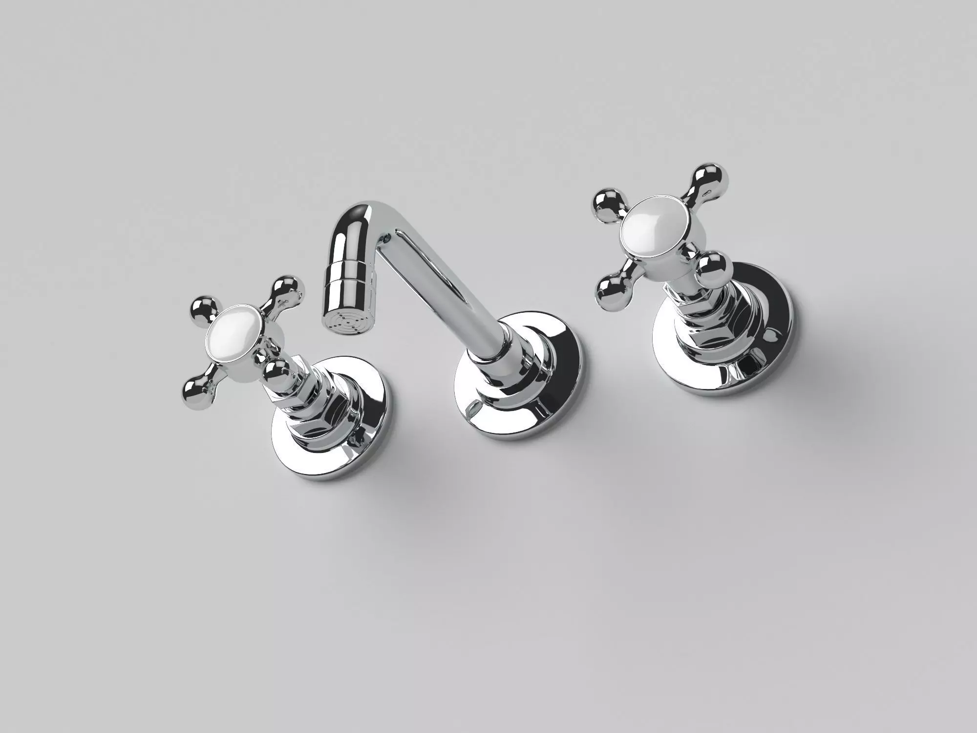 Wall-Mount Faucet - Ultra HD 3D Model Low-poly 3D model_0