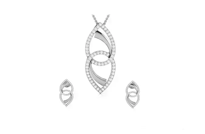 Women pendant-earrings set 3dm render detail 3D print model