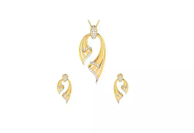 Women pendant-earrings set 3dm render detail 3D print model