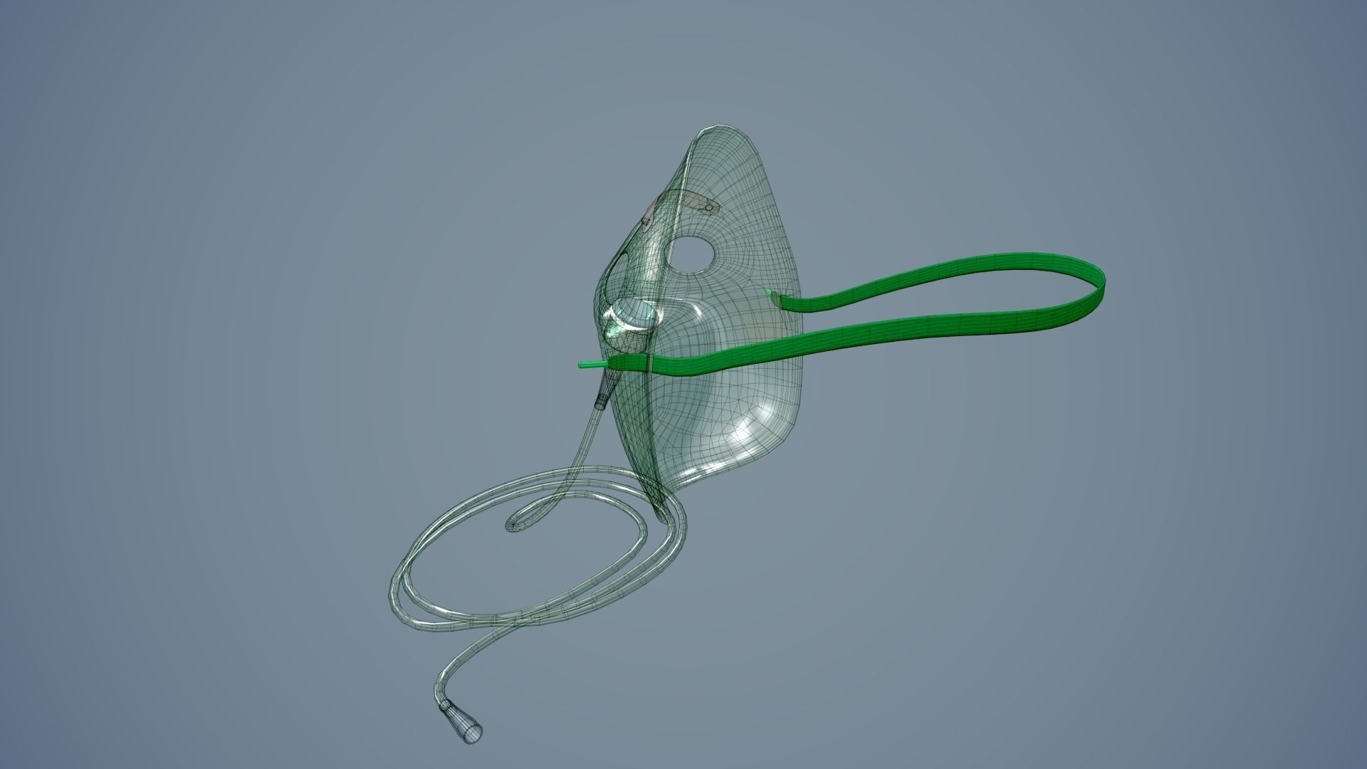 Oxygen Mask Low-poly 3D model_5