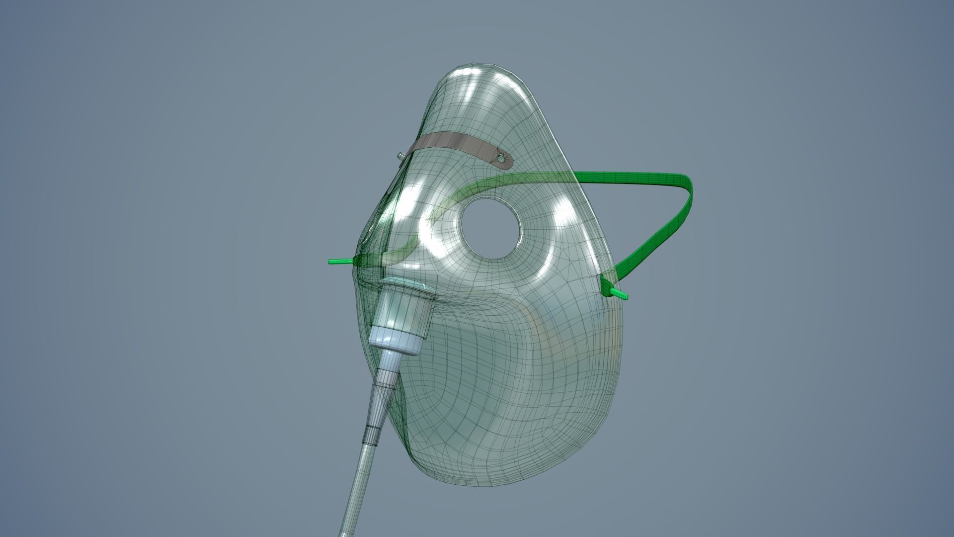 Oxygen Mask Low-poly 3D model_4