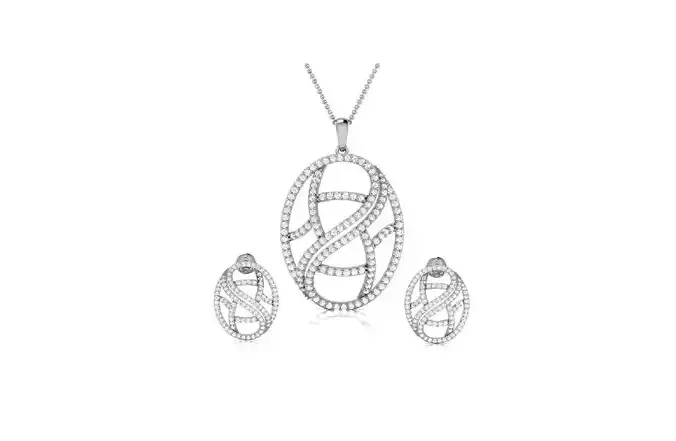 Women pendant-earrings set 3dm render detail 3D print model