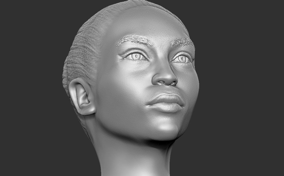 Beautiful afroamerican woman bust 3D printing ready TYPE 4 3D print model_10