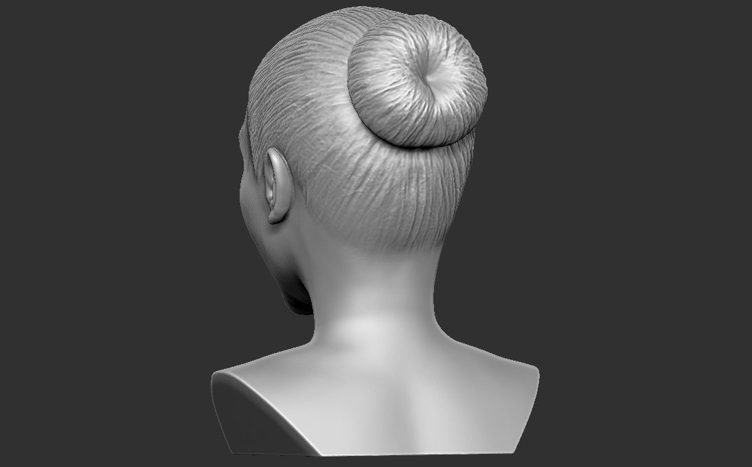 Beautiful afroamerican woman bust 3D printing ready TYPE 4 3D print model_14