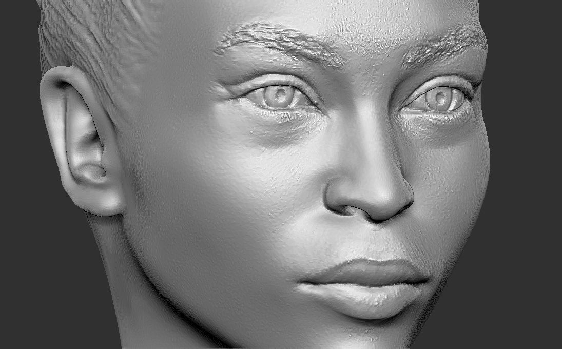 Beautiful afroamerican woman bust 3D printing ready TYPE 4 3D print model_8