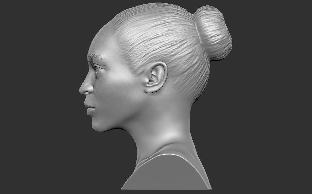 Beautiful afroamerican woman bust 3D printing ready TYPE 4 3D print model_13