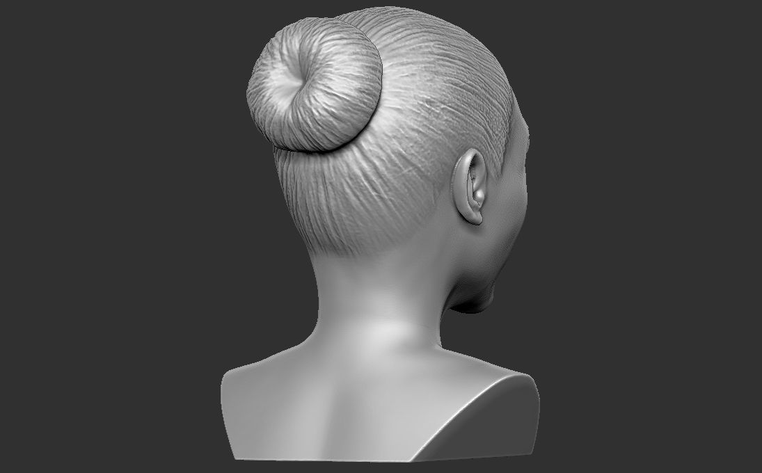 Beautiful afroamerican woman bust 3D printing ready TYPE 4 3D print model_15